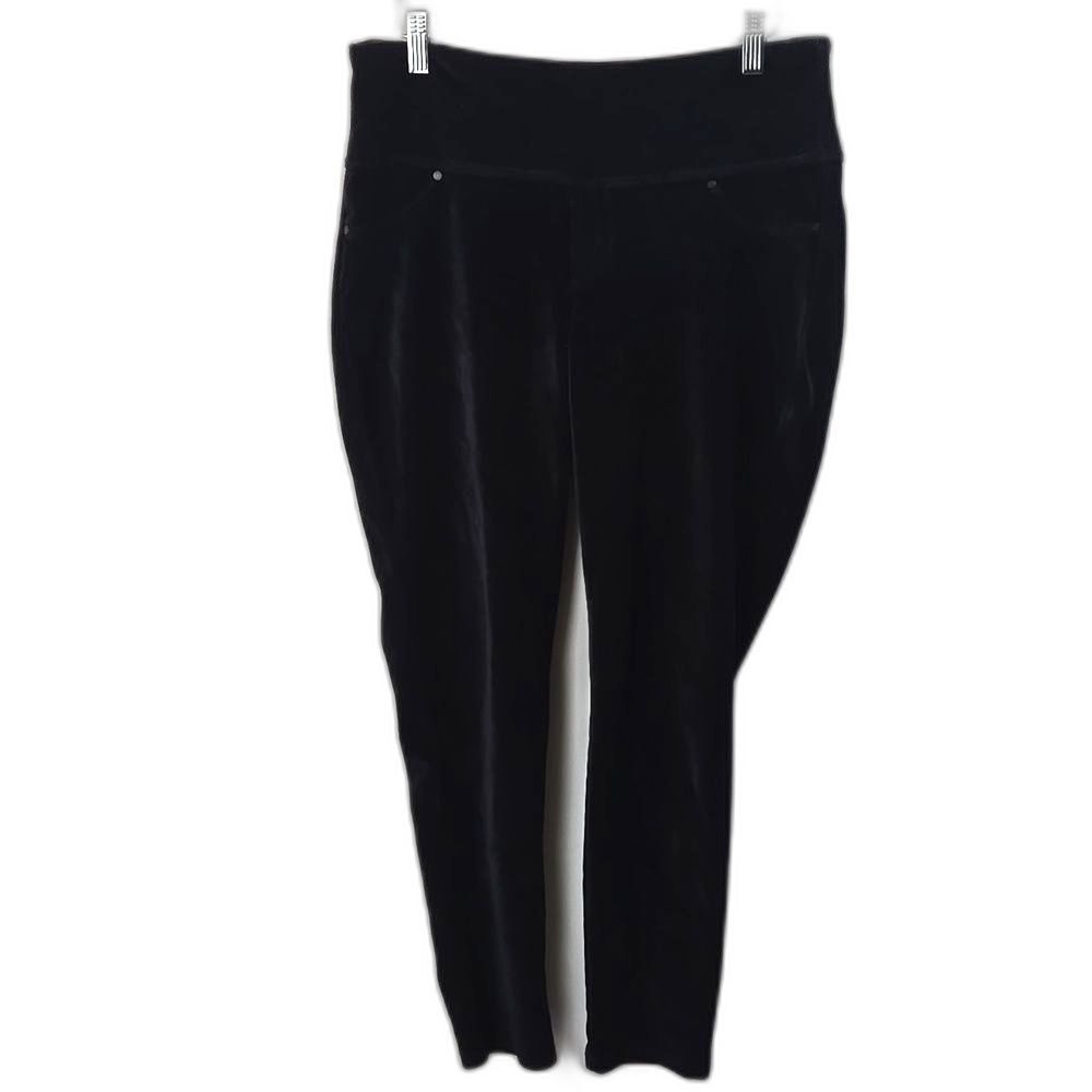 Suavi Black Knit Corduroy Leggings Sz L Pull-Up Tummy Control Shapewear